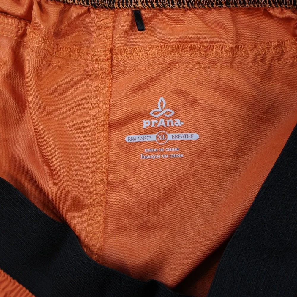 Prana Mens XL Shorts Orange Mojo Breathe Recycled Activewear M3MOJO110